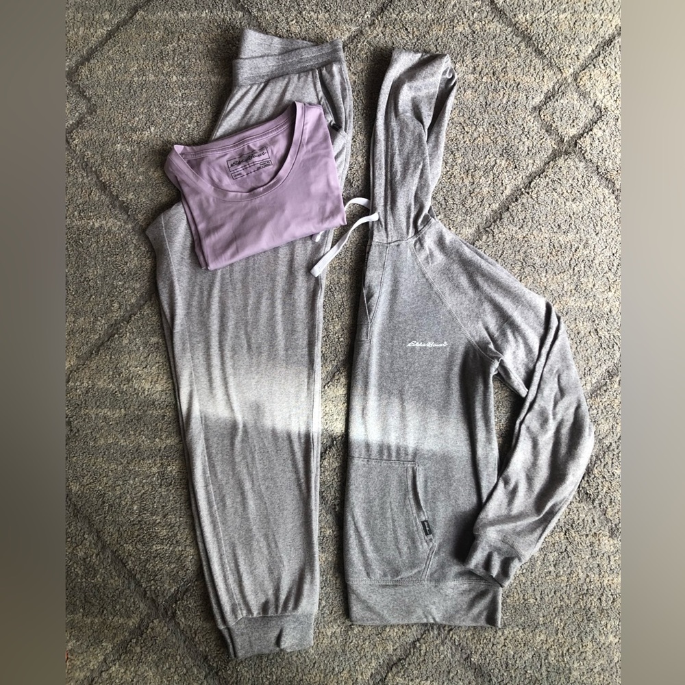 Eddie Bauer Lounge set | 3 piece pajama set | hoodie with pockets